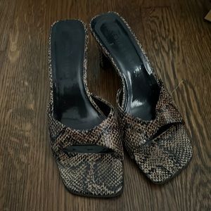 Vintage snake kitten heel sandals